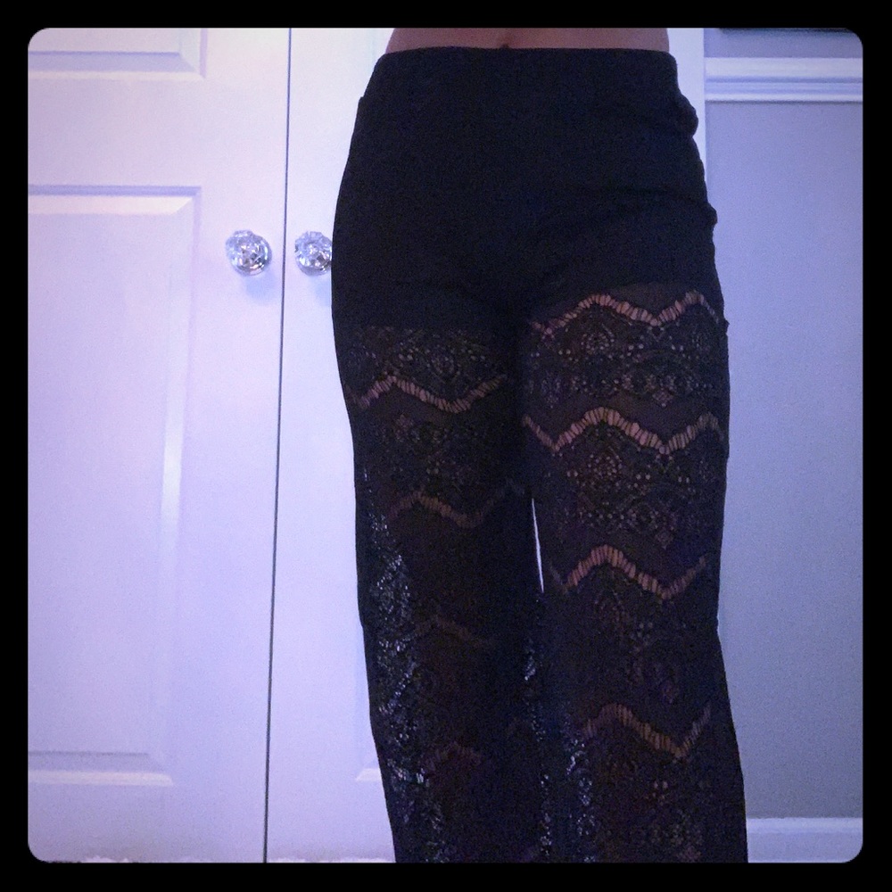 Black Lace Loose Pants